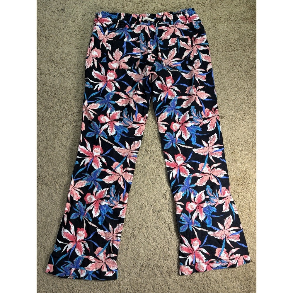 Roxy Oceanside Tropical Floral Flare Pants Women Small Boho Resortwear Travel - Picture 8 of 8